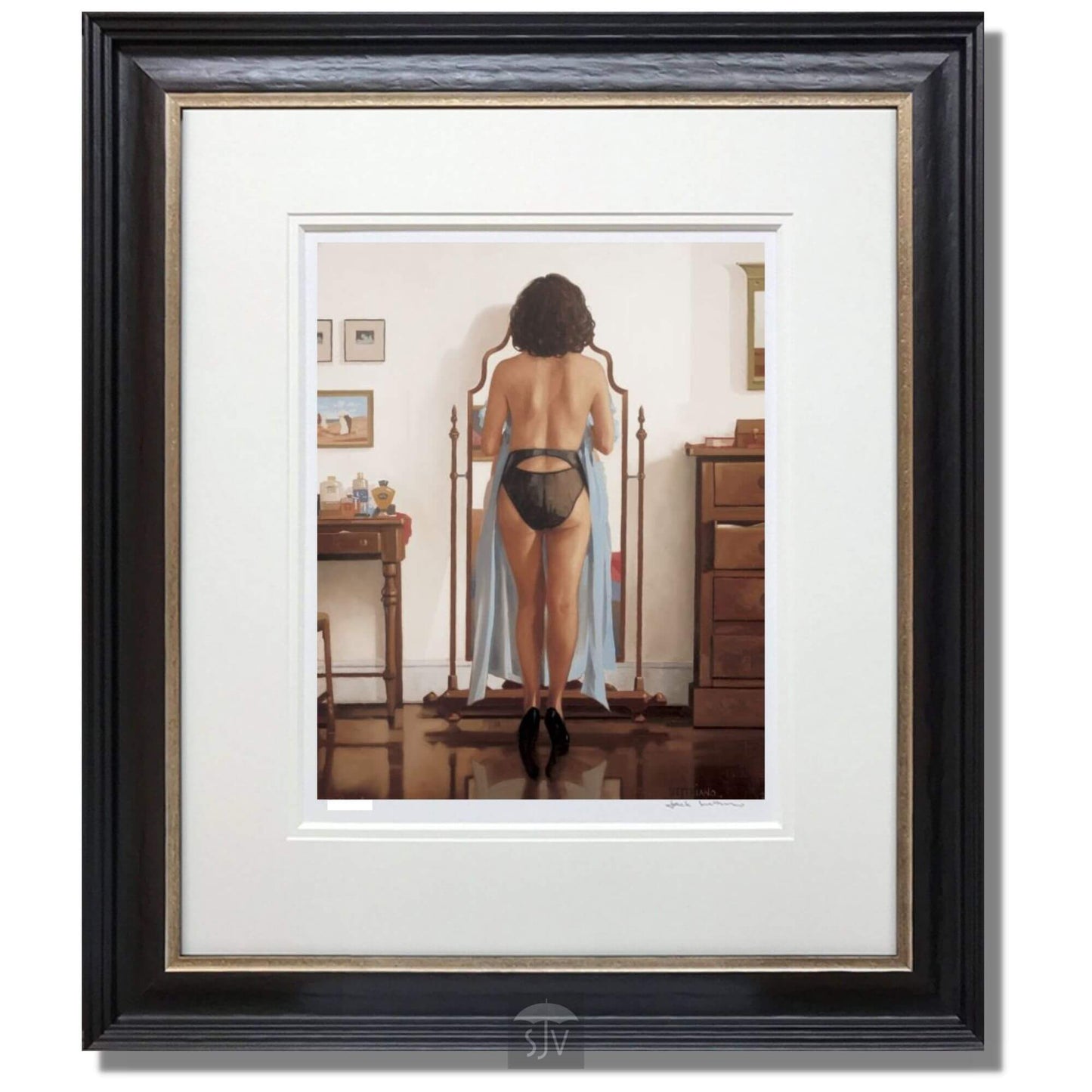 The Blue Gown by Jack Vettriano Framed