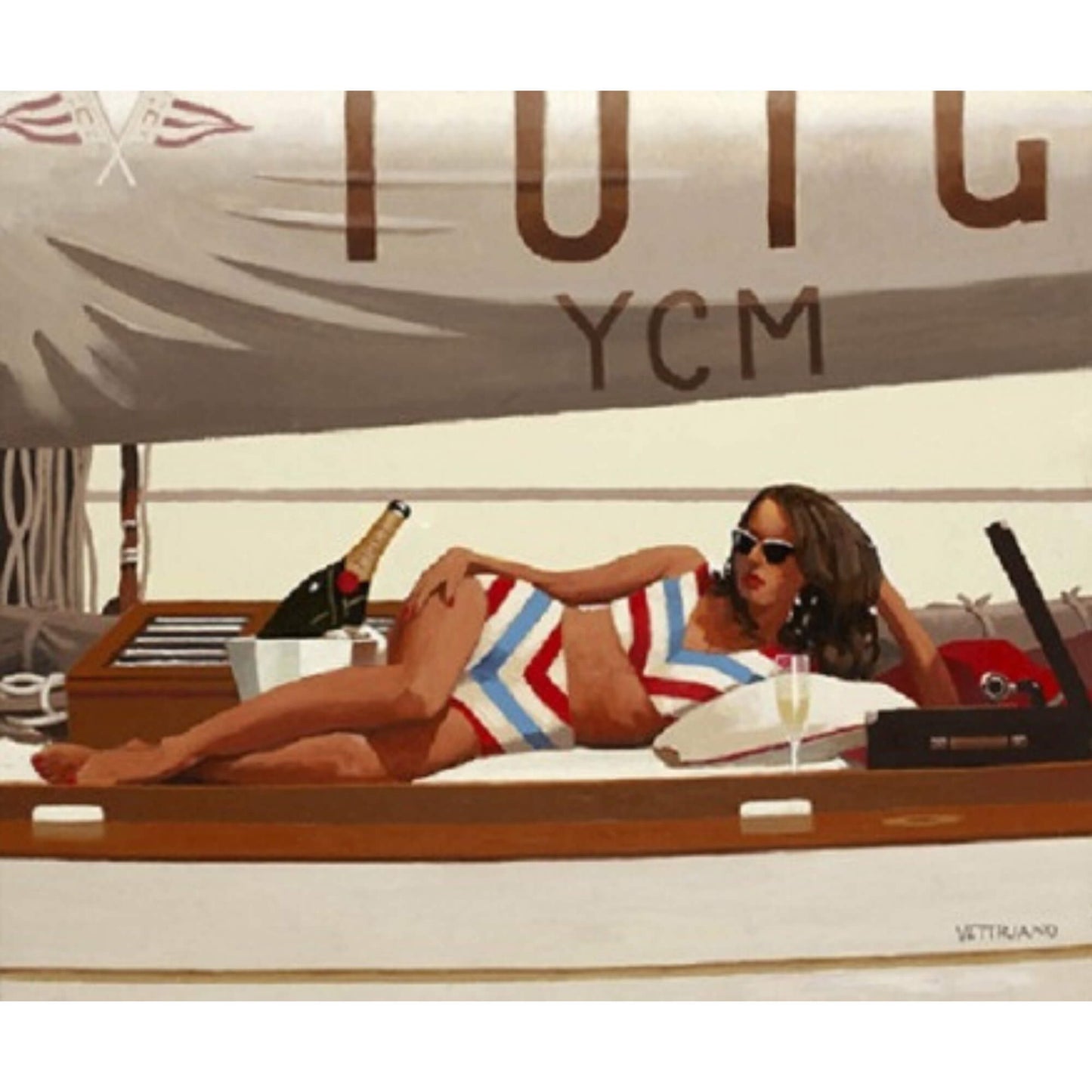 Load image into Gallery viewer, Sunshine and Champagne Tuiga Collection Jack Vettriano
