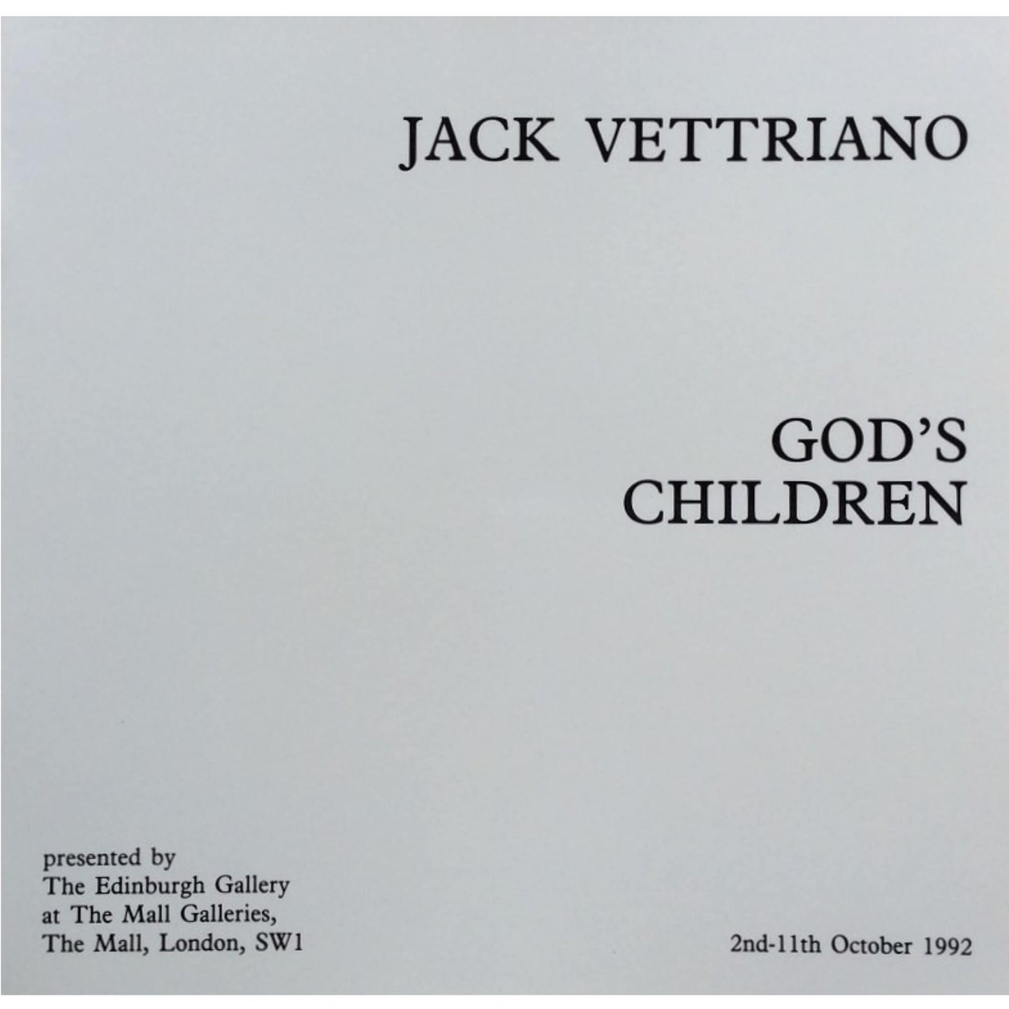God's Children Exhibition Catalogue Jack Vettriano