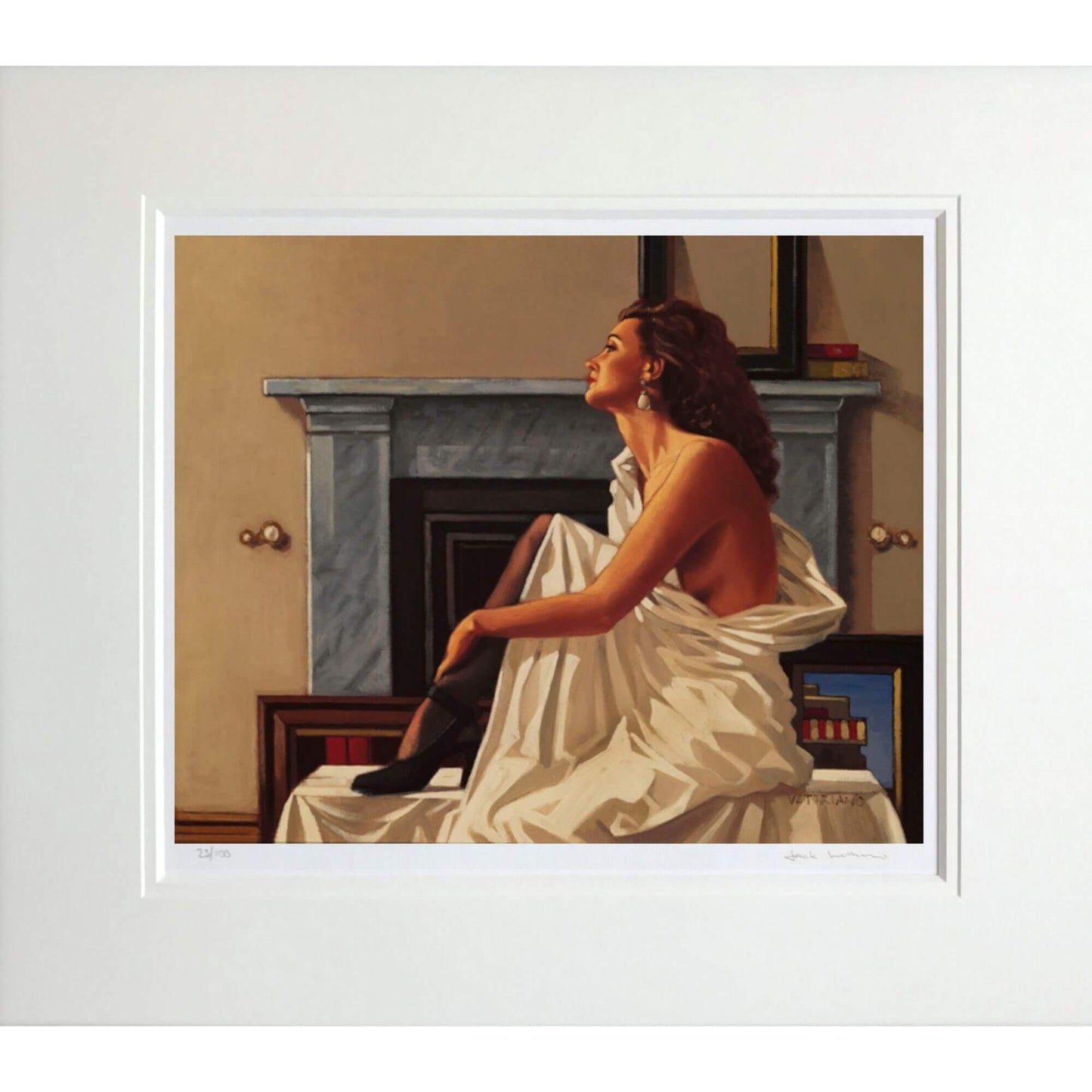 Model In White by Jack Vettriano Mounted Limited Edition Print