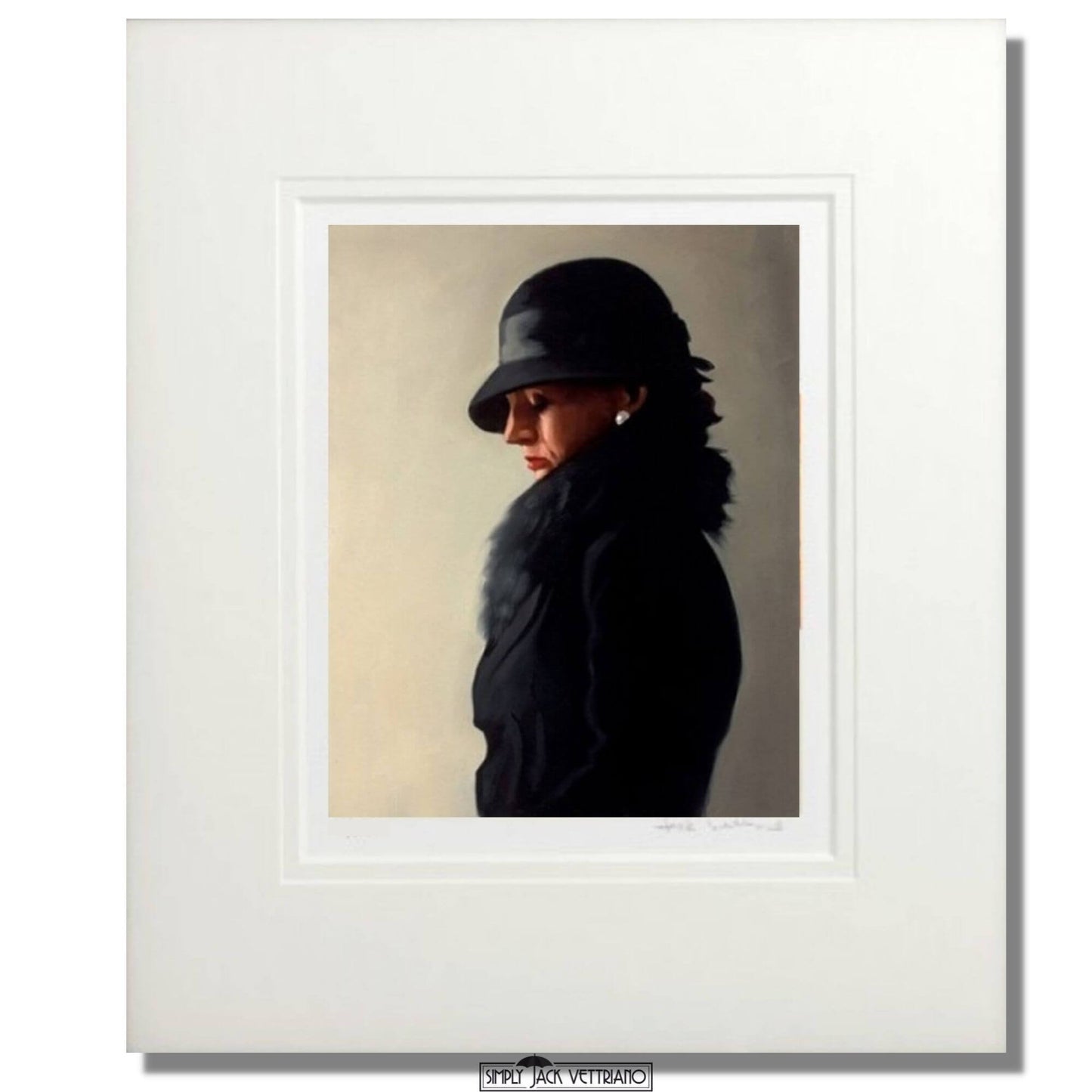 Portrait in Black and Pearl by Jack Vettriano Limited Edition Mounted
