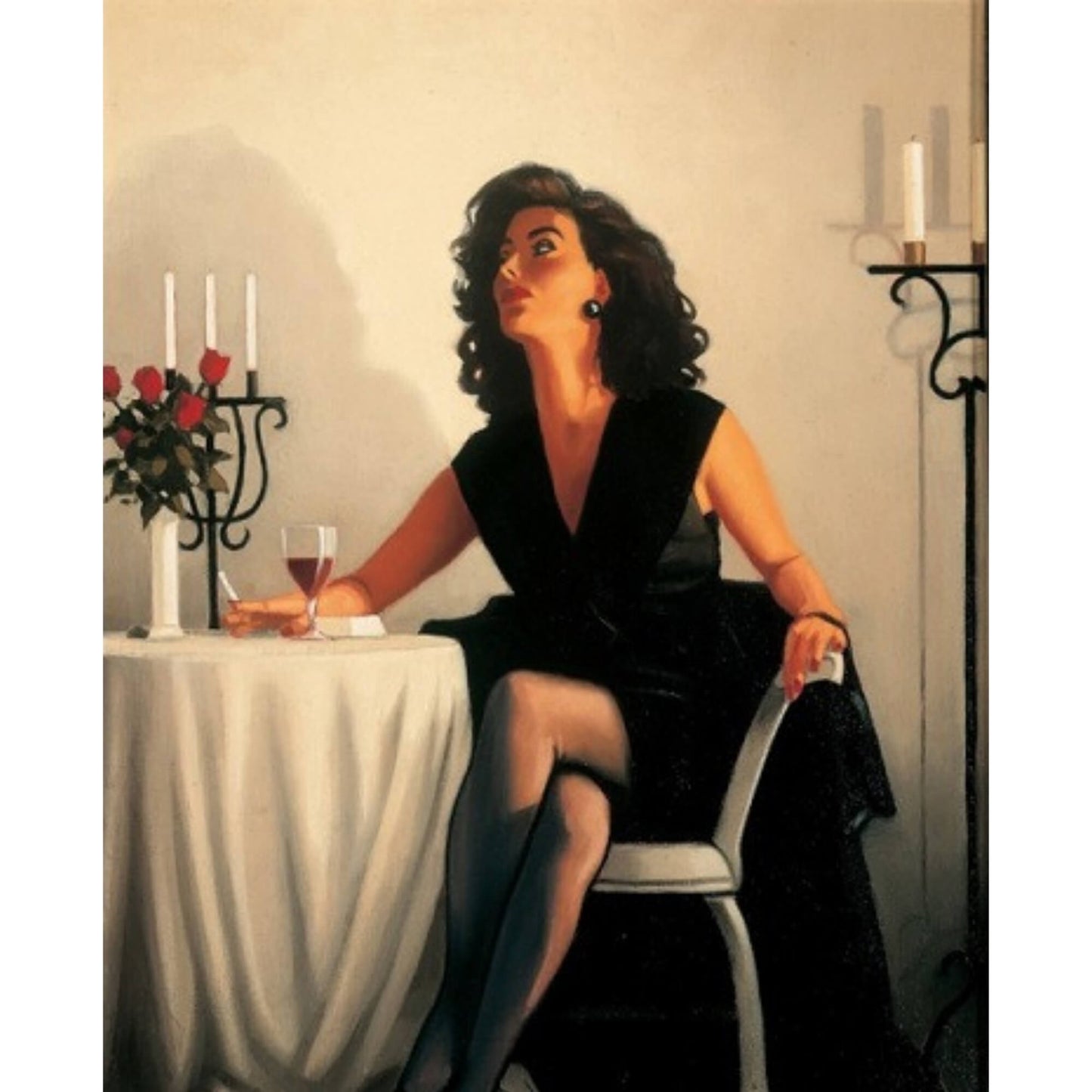 Load image into Gallery viewer, Table for One Limited Edition Print Jack Vettriano 
