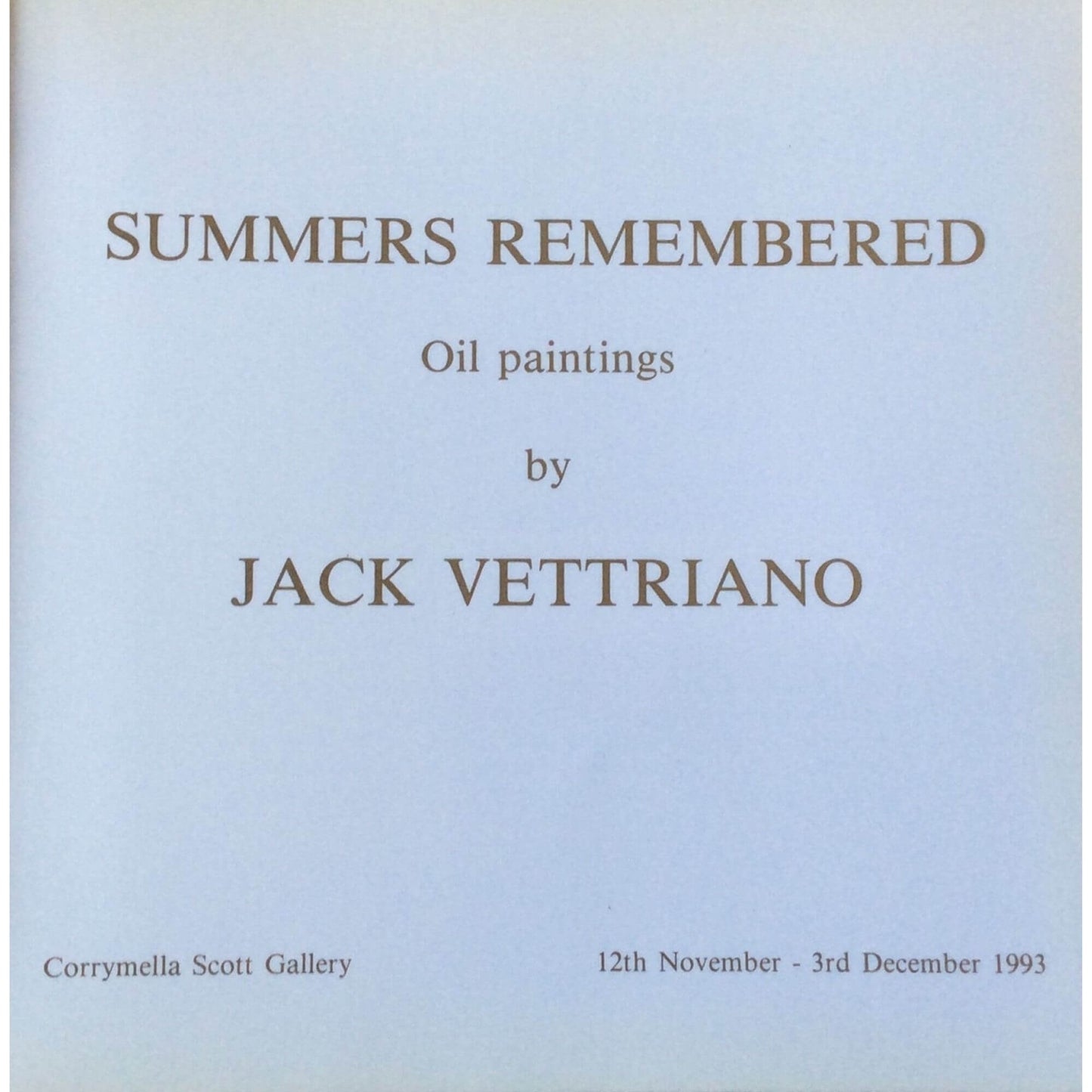 Summers Remembered Catalogue Jack Vettriano